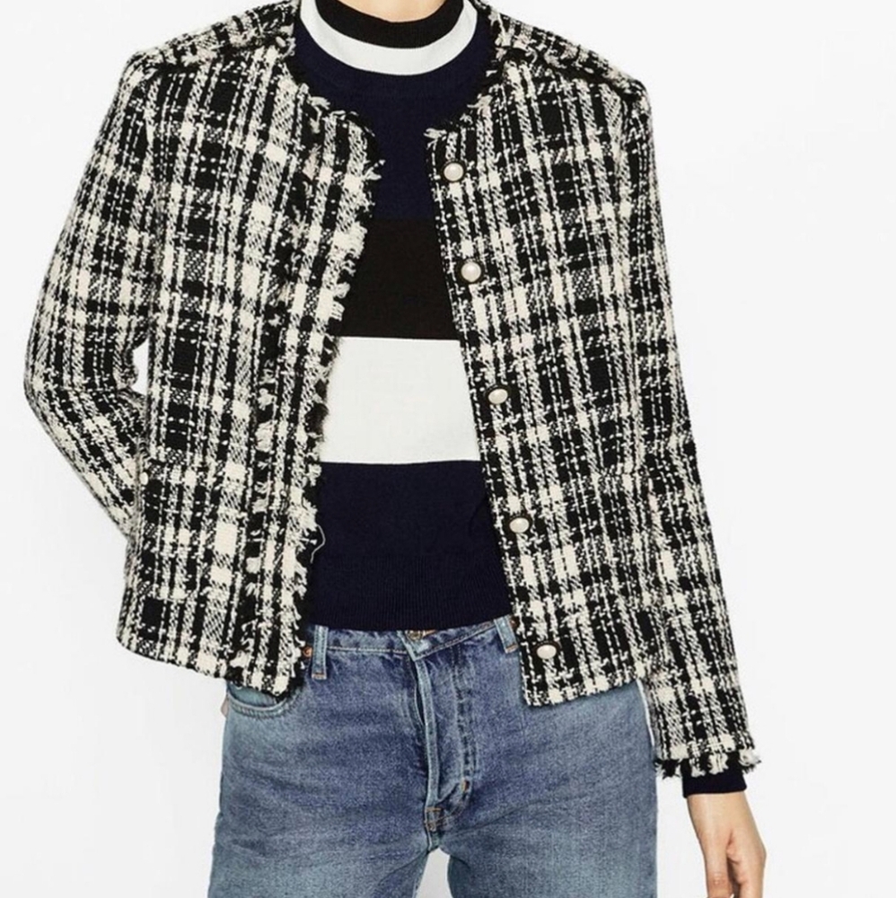 JM COLLECTION | Bouclé Tweed Blazer S/M - Picture 8 of 9